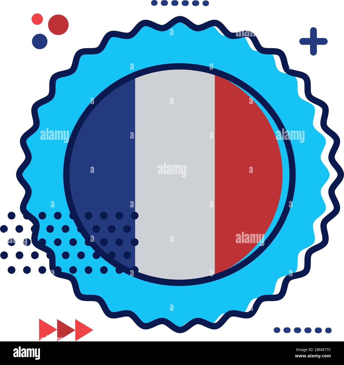lace with france flag flat style icon Stock Vector Image & Art - Alamy
