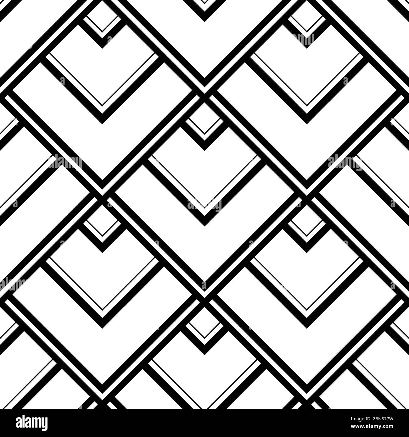 Art Deco Pattern. Vector black white background Stock Vector Image ...