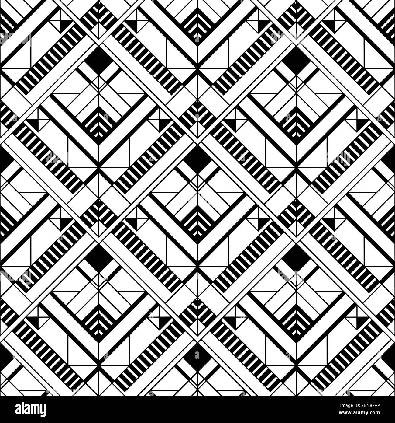 Art Deco Pattern. Vector black white background Stock Vector Image ...