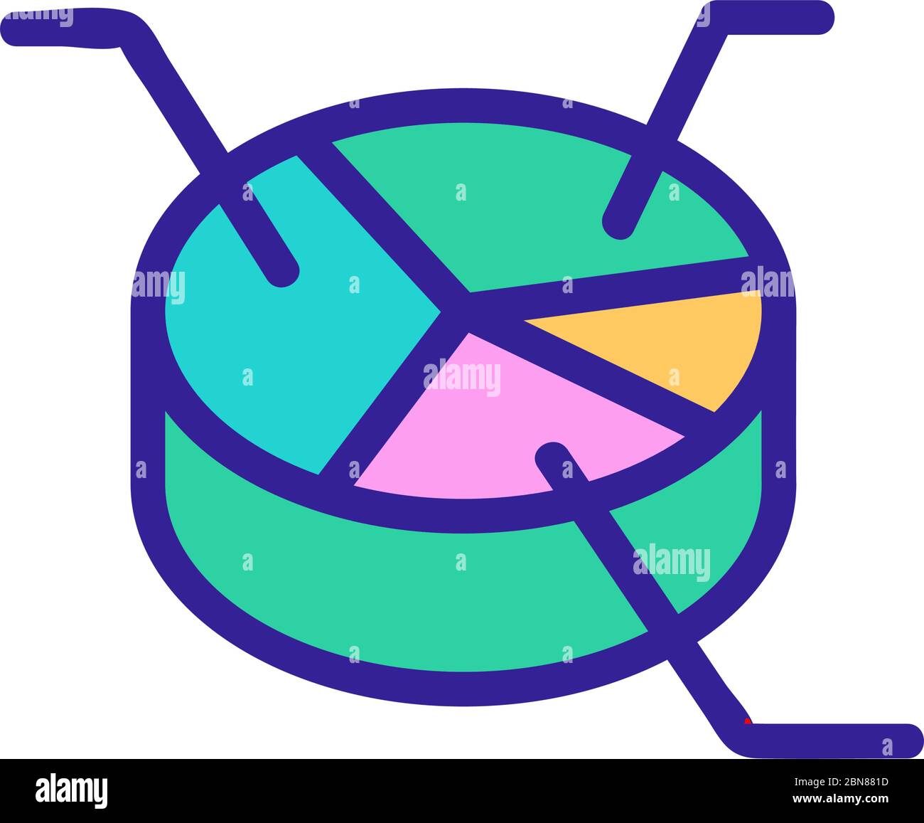 parsing analysis pie chart icon vector outline illustration Stock ...