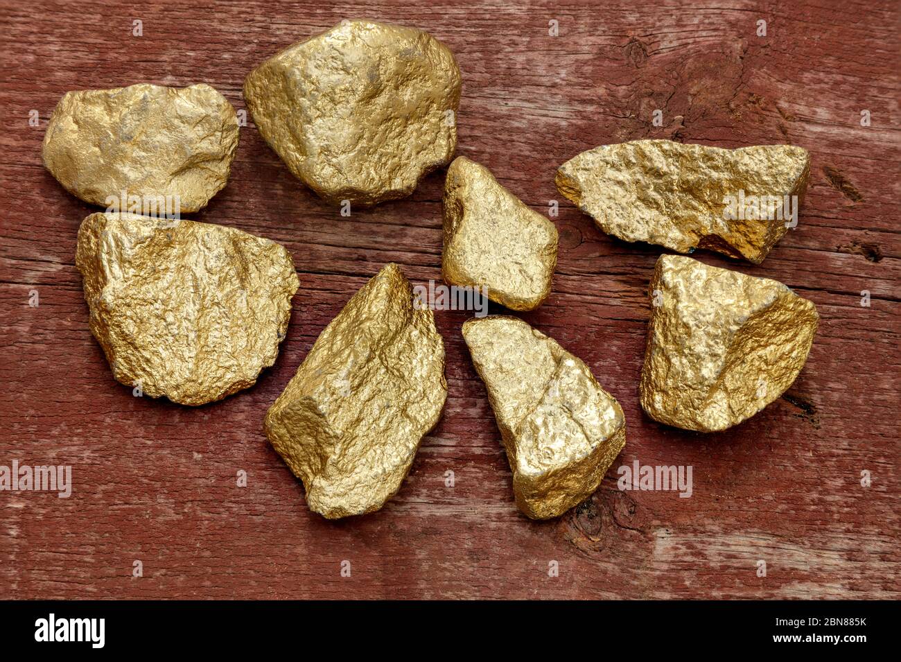 Rocks painted with gold paint, Fake gold, by James D Coppinger/Dembinsky Photo Assoc Stock Photo