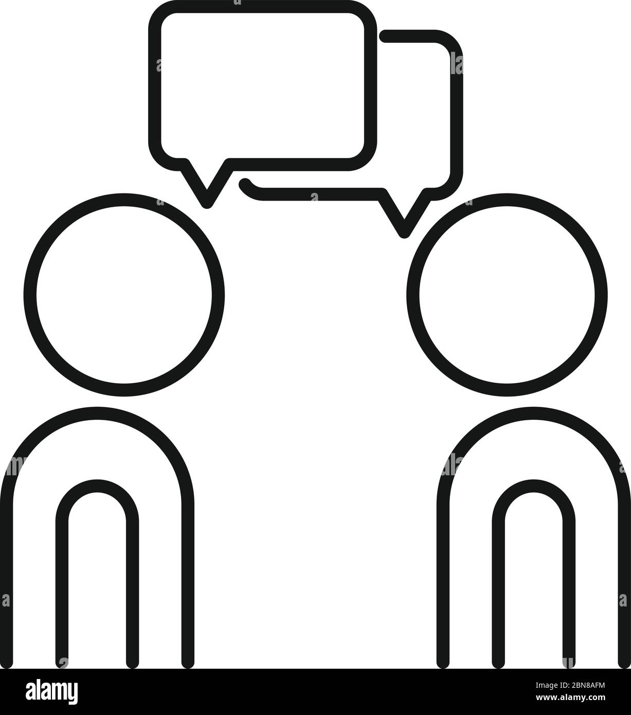 Customer talking icon. Outline customer talking vector icon for web ...