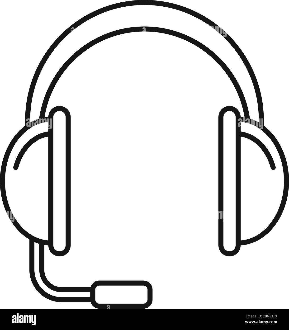 Headset icon. Outline headset vector icon for web design isolated on