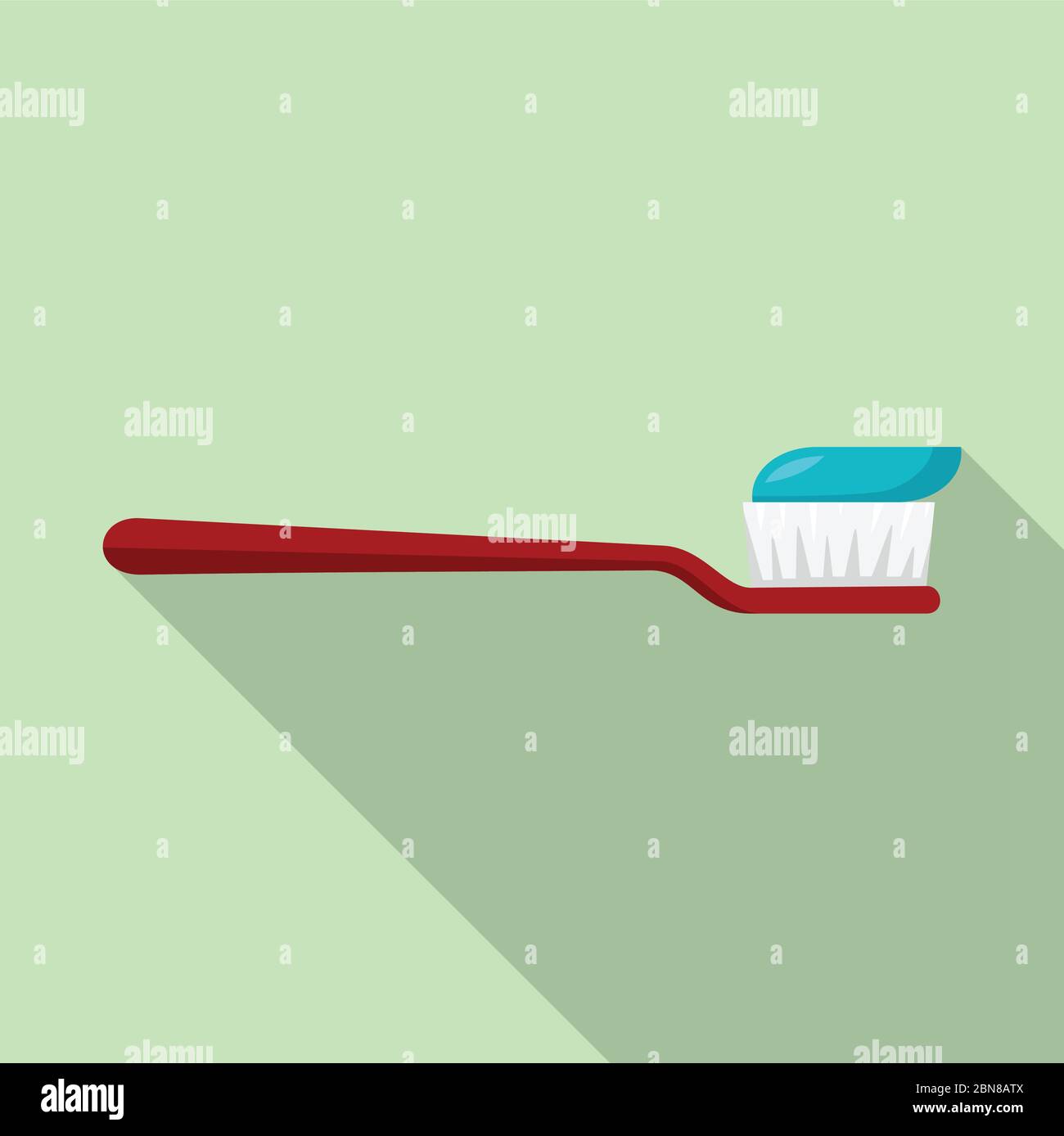 Toothbrush and toothpaste icon. Flat illustration of toothbrush and ...
