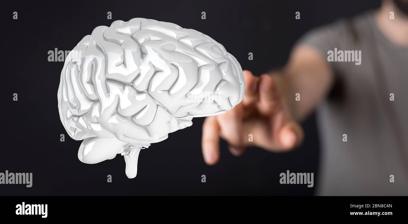 A brain digital idea mind concept Stock Photo