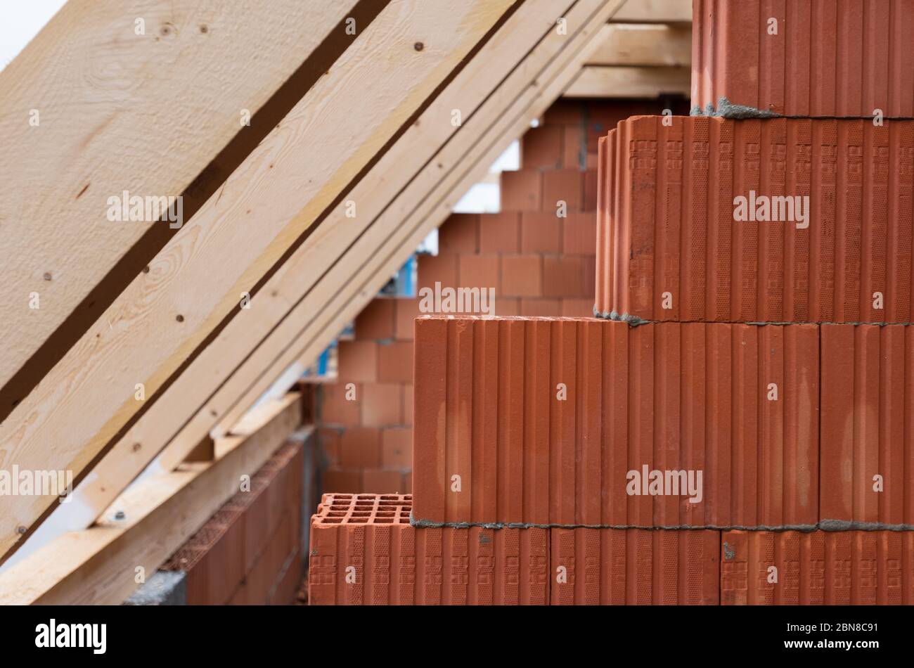 new built house in construction Stock Photo - Alamy