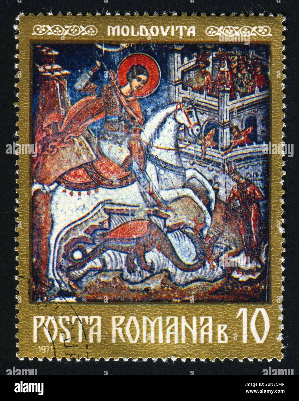 George and the dragon stamp hi-res stock photography and images - Alamy