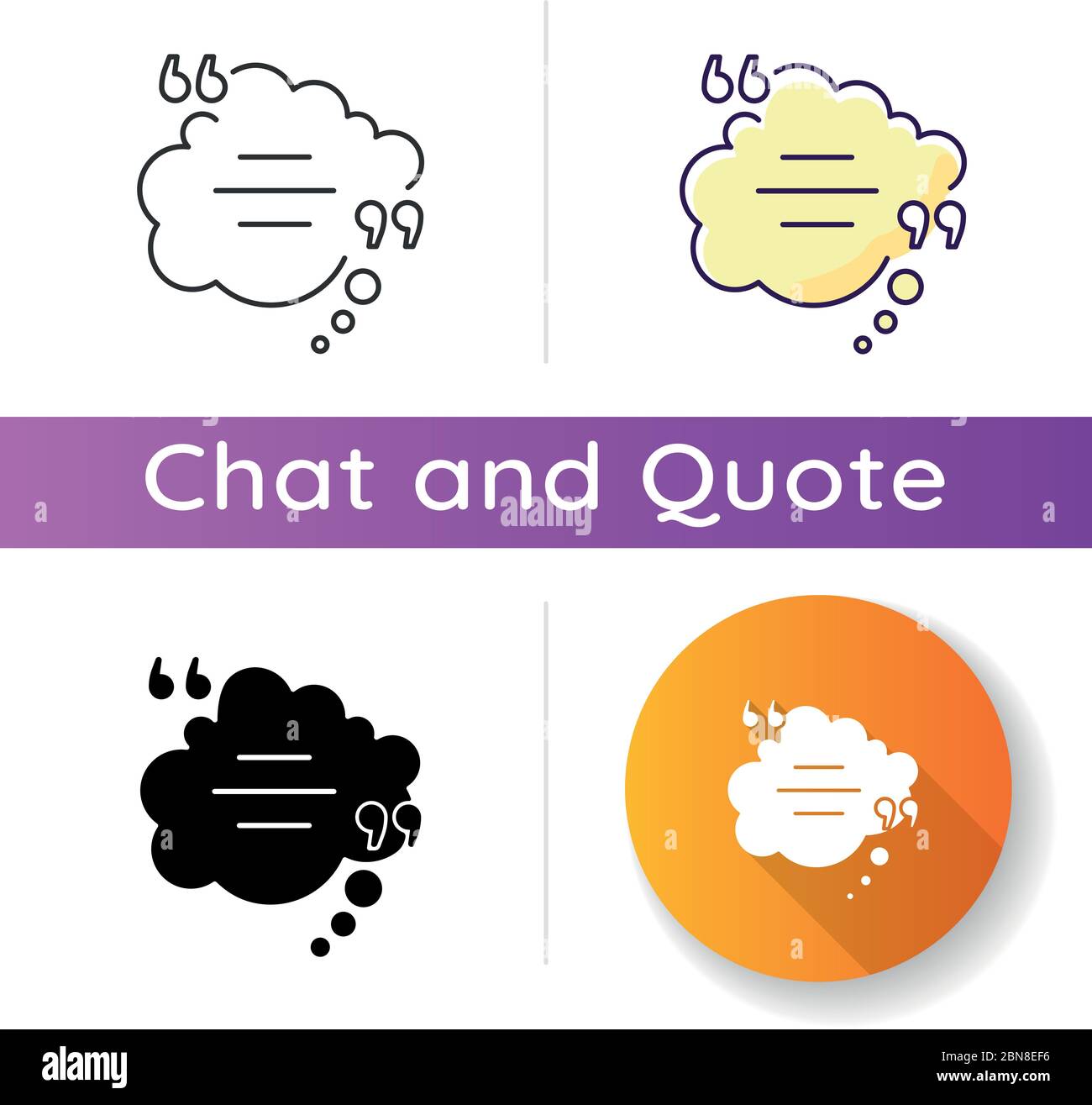 Thought bubble with quotes icon Stock Vector