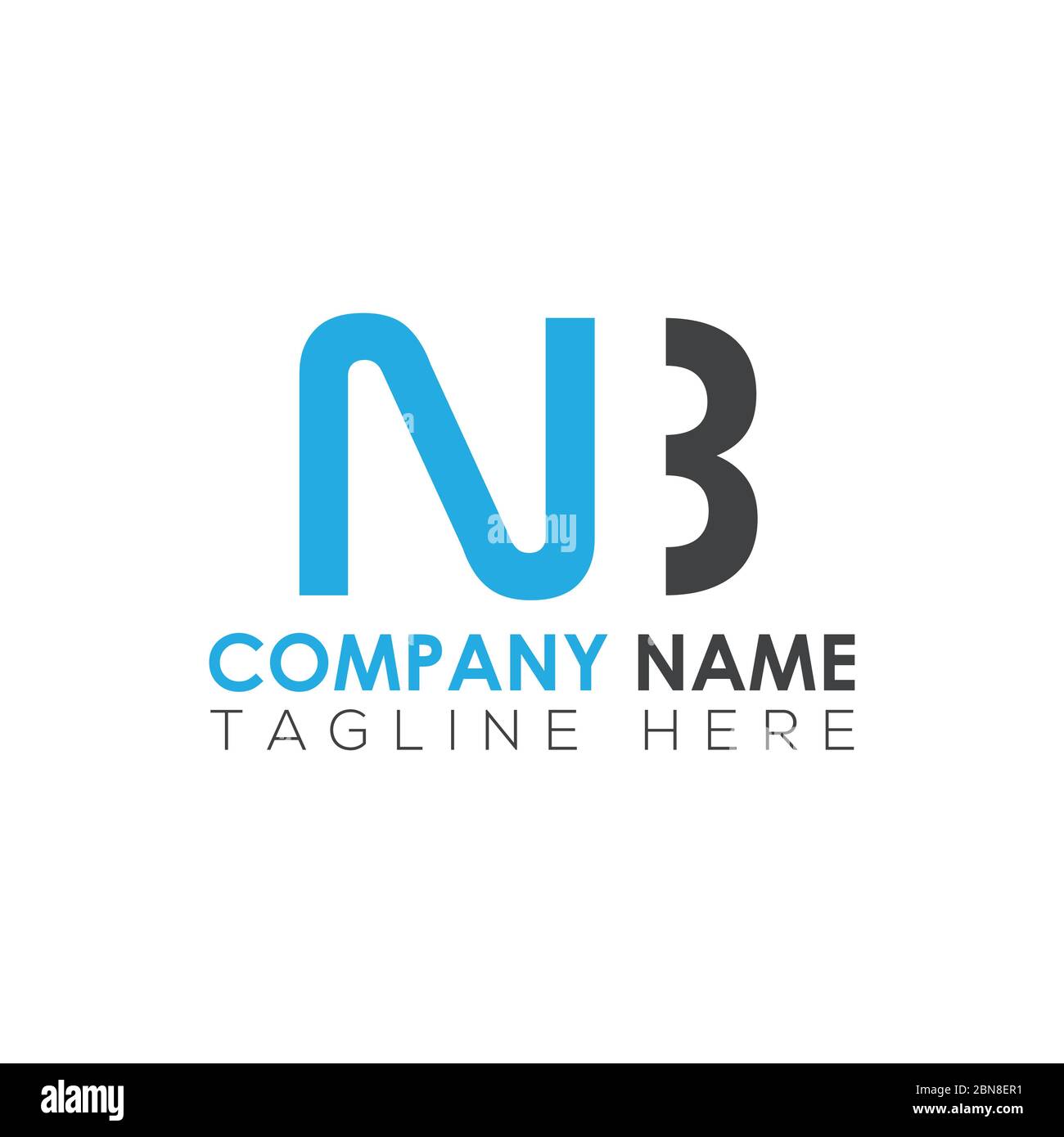 Initial Letter NB Logo Design Vector Template. Creative Abstract NB ...