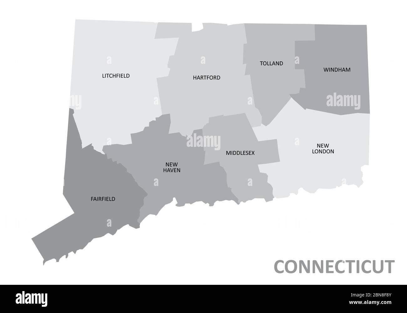 Connecticut counties map Stock Vector Image & Art Alamy