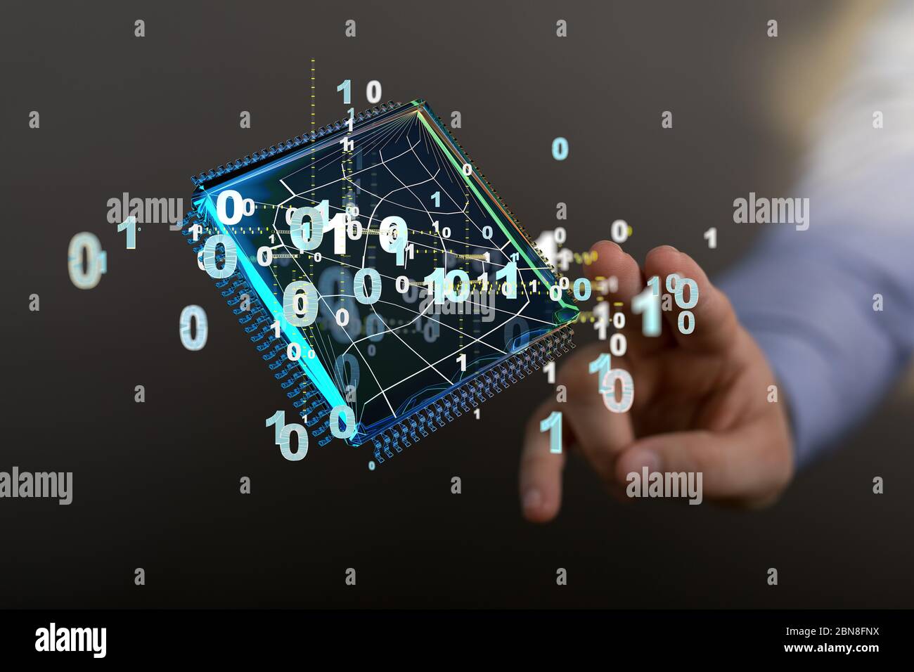 A Network concept with connecting dots and lines Stock Photo
