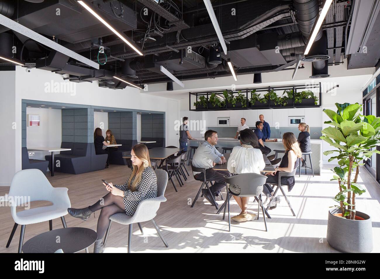 Canteen. Office interior with smart contemporary design and furniture ...