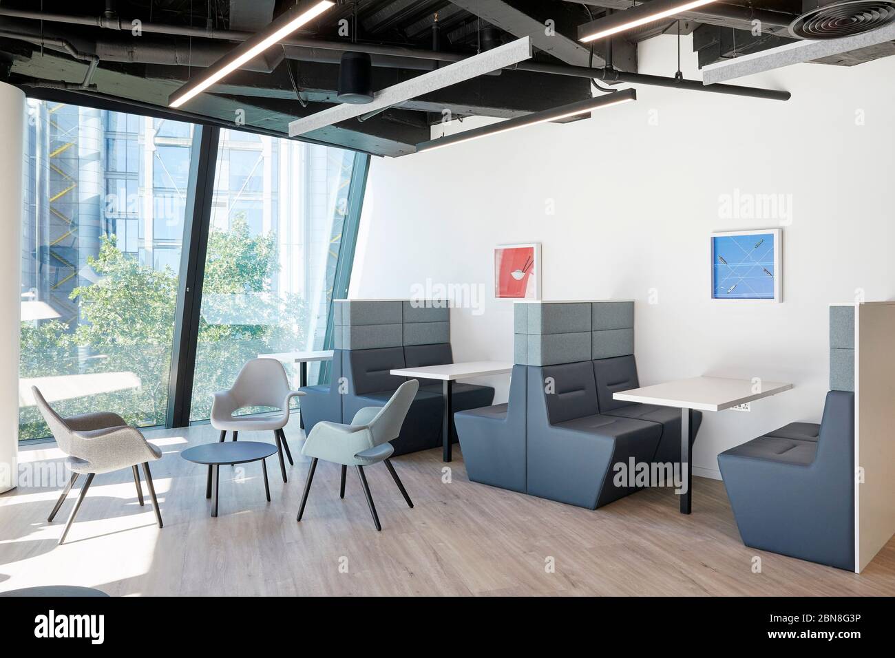 Canteen. Office interior with smart contemporary design and furniture ...