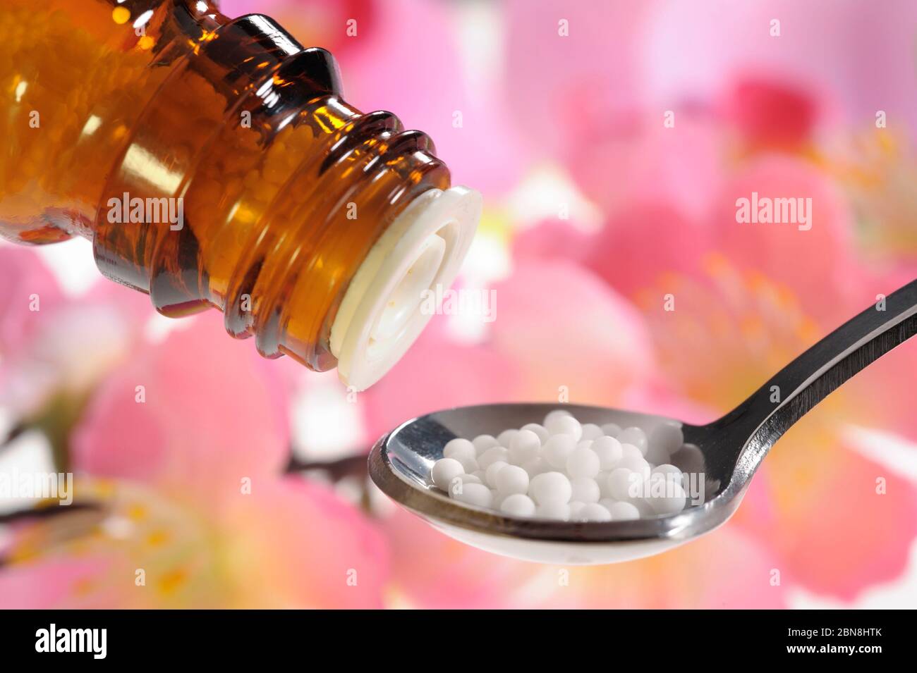 alternative and natural medicine with herbal pills Stock Photo