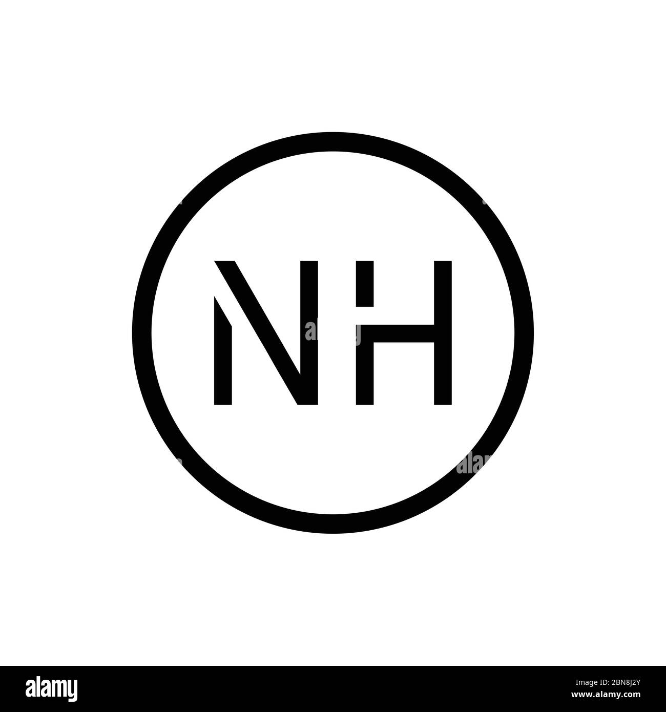 Initial Letter NH Logo Design Vector Template. Creative Abstract NH Letter Logo Design Stock Vector