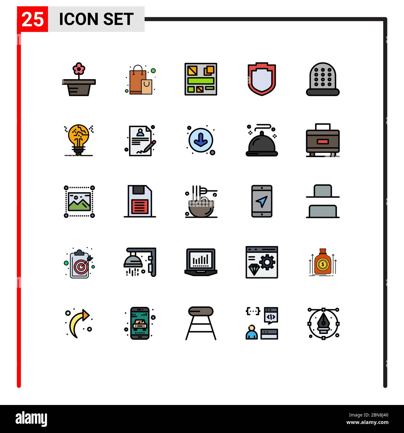 Stock Vector Icon Pack of 25 Line Signs and Symbols for copycat ...