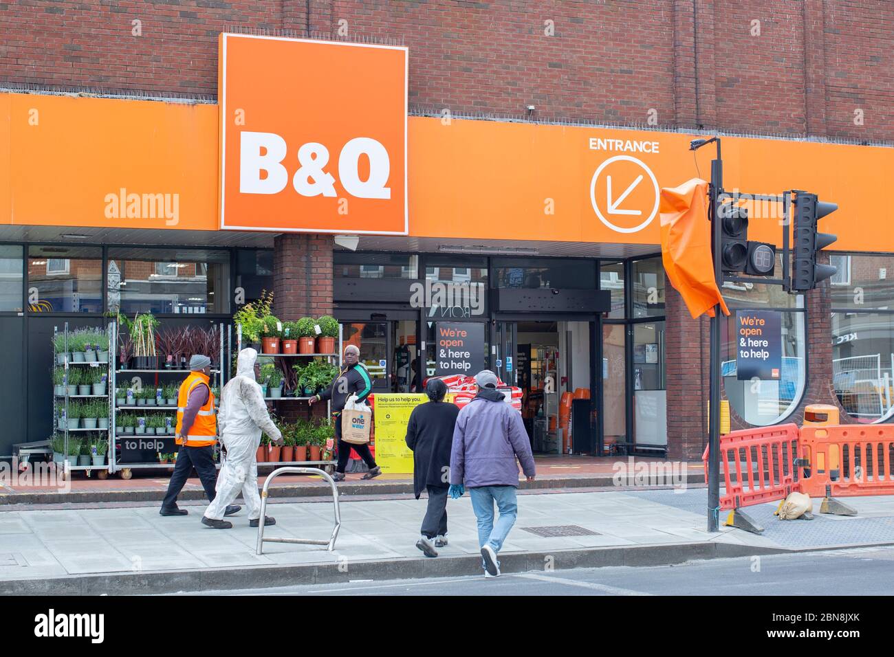 West Norwood, UK. 13th May 2020. People shop at B&Q DoItYourself