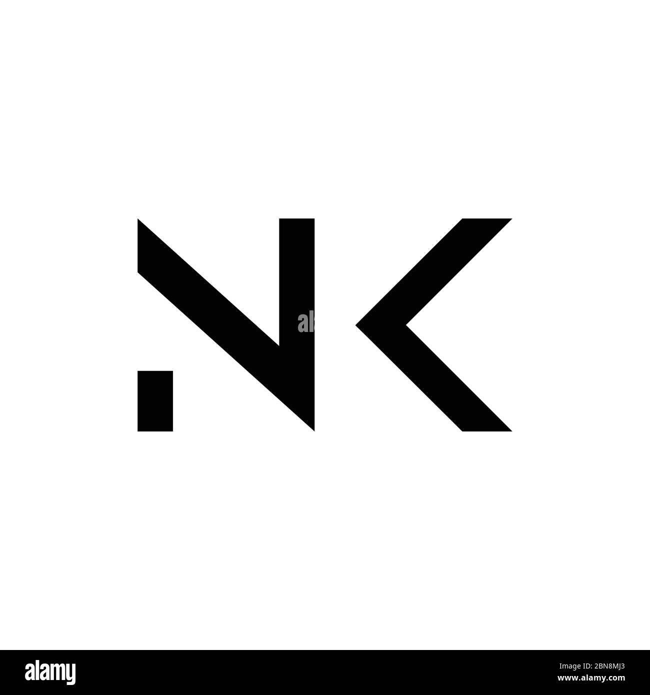 nk or n, k Lowercase Cursive Letter Initial Logo Design, Vector Template  Stock-Vektorgrafik