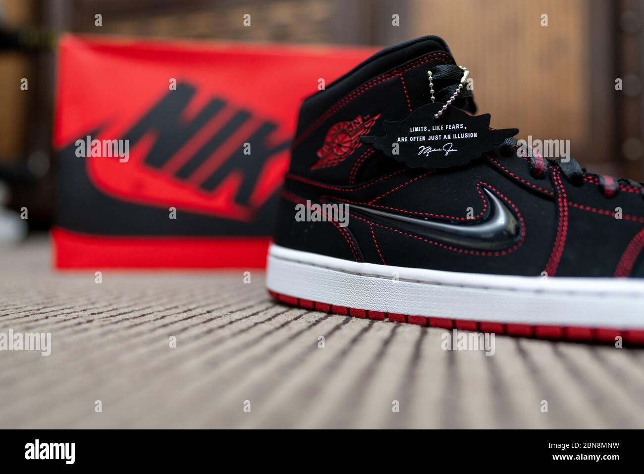 Black And Red Air Jordan Sneaker Stock Photo - Download Image Now - Nike -  Designer Label, Shoe, Michael Jordan - Basketball Player - iStock