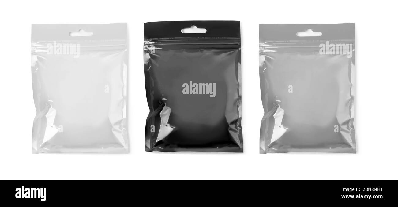 foil package isolated on white with Stock Photo