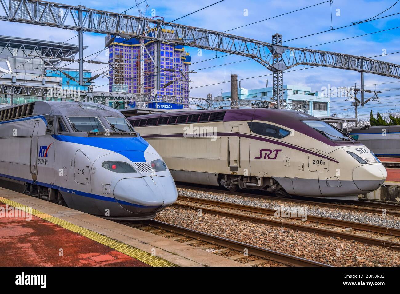 Busan,South Korea 1/18/2020 Korail Korea High Speed Rail KTX Trains in ...