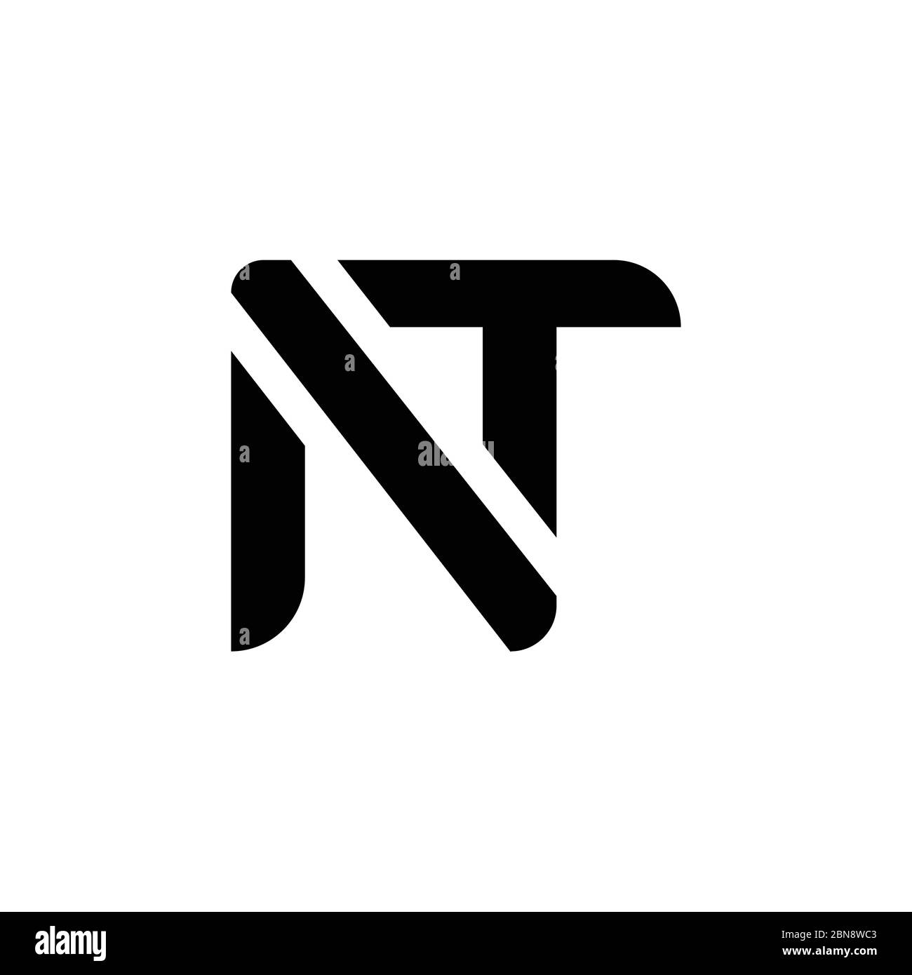 initial letter TN logotype company name colored green and black