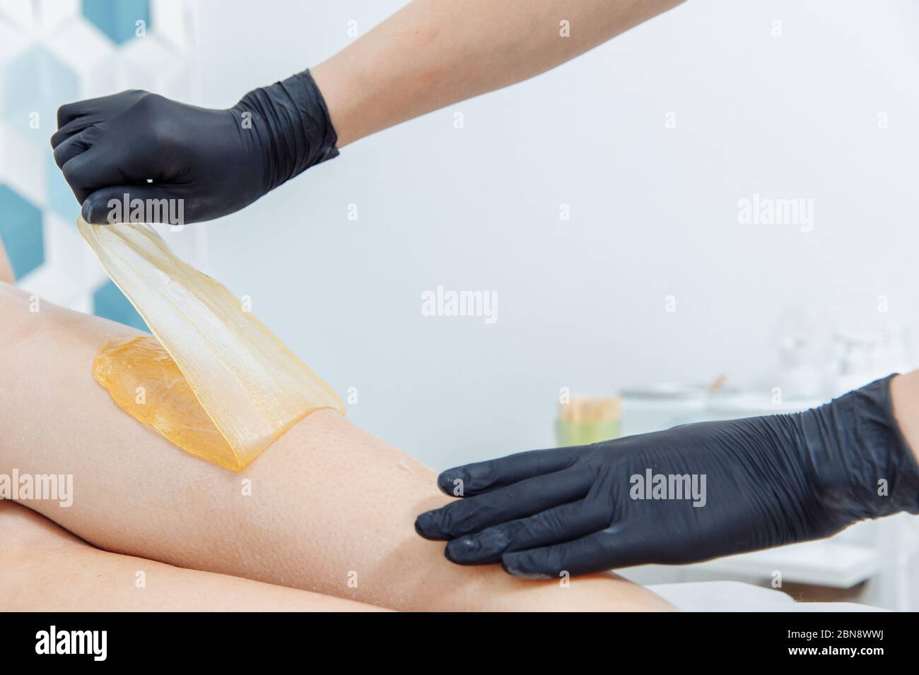 How to do waxing. Womens DIY. Step 8 of 8 Abruptly remove the wax from