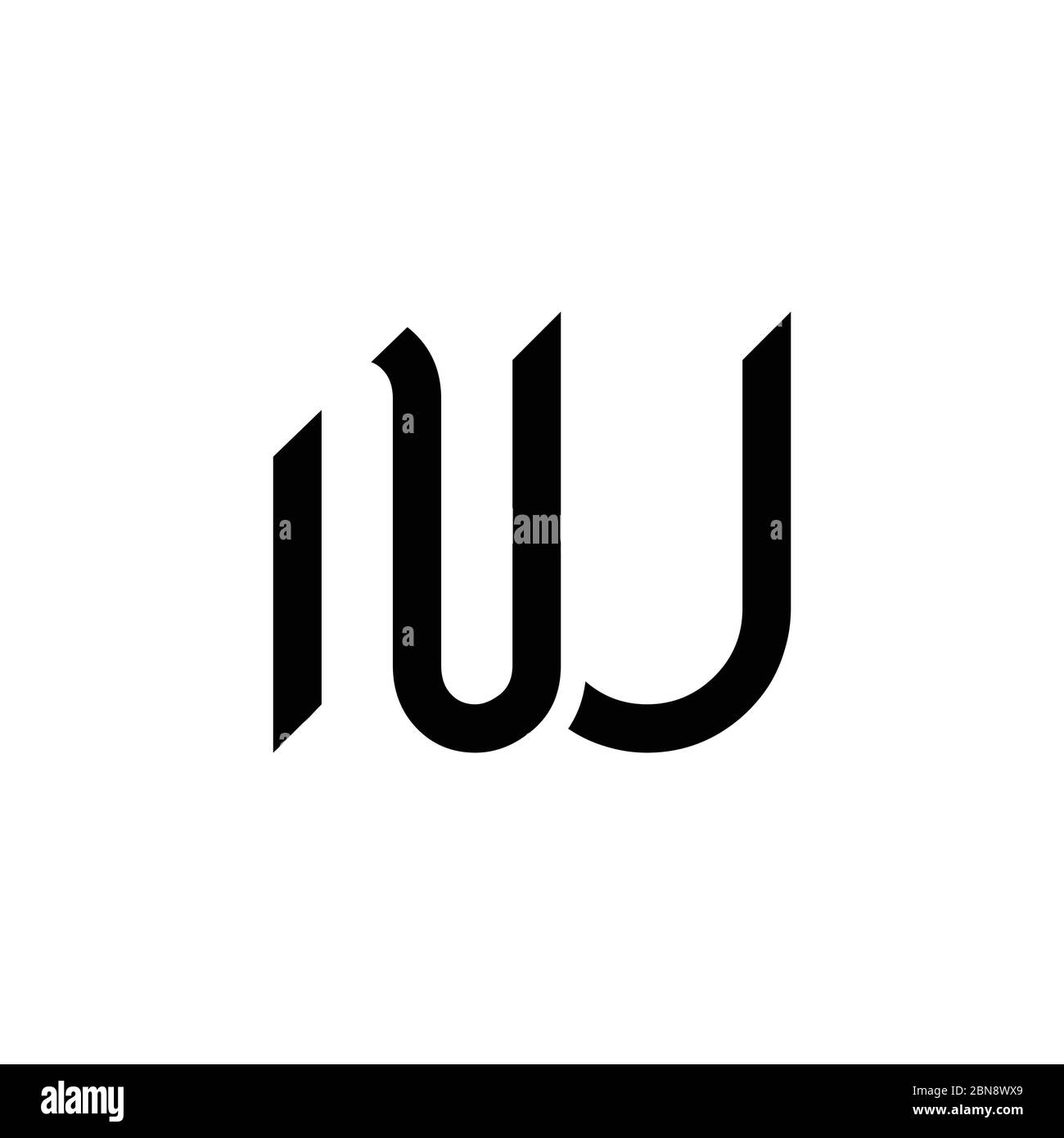 Initial Letter NU Logo Design Vector Template. Creative Abstract NU Letter Logo Design Stock Vector