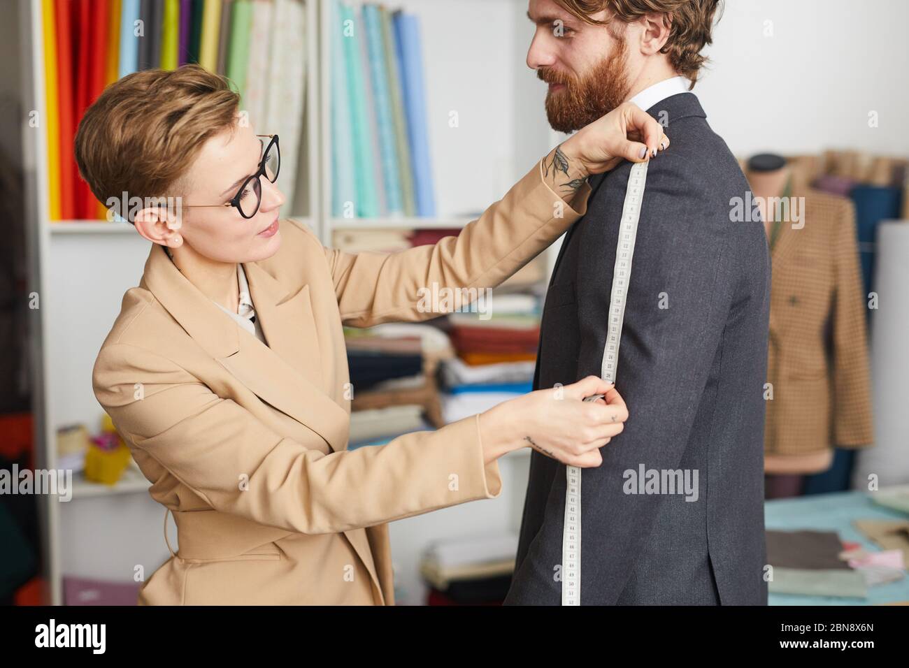 Fashion Designer At Work Tape Measure High Resolution Stock Photography