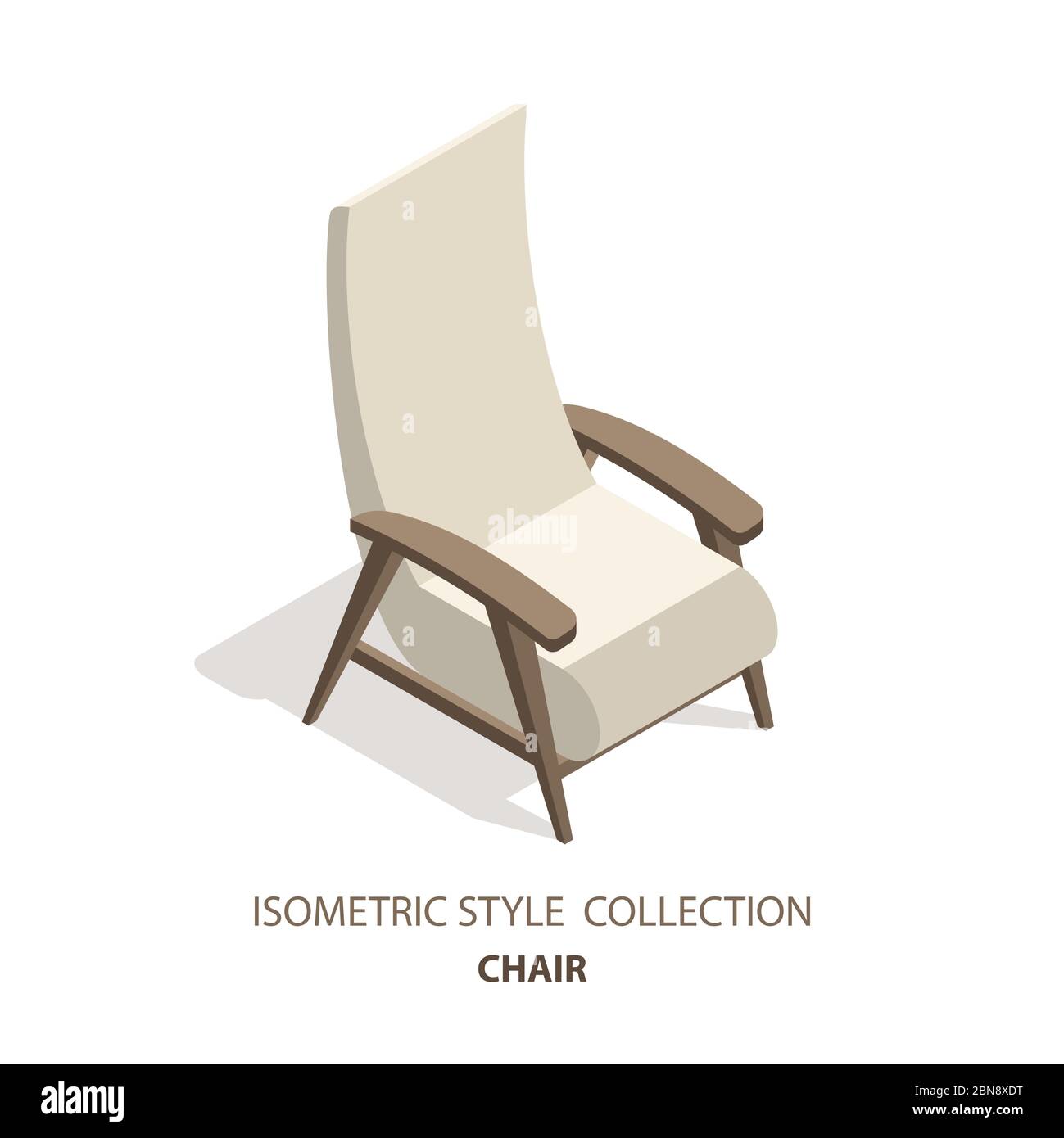 Isometric style 3D vector illustration design interior armchair Stock ...