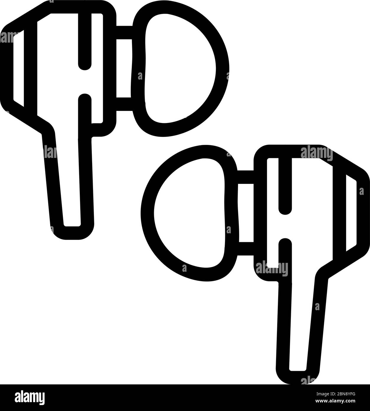 earphones gadgets wireless icon vector outline illustration Stock