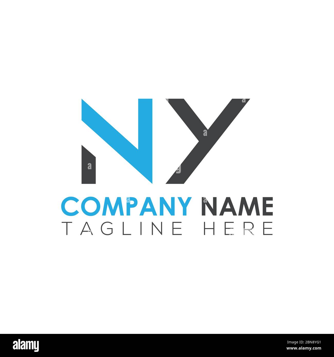 Initial Letter NY Logo Design Vector Template. Creative Abstract NY Letter Logo Design Stock Vector