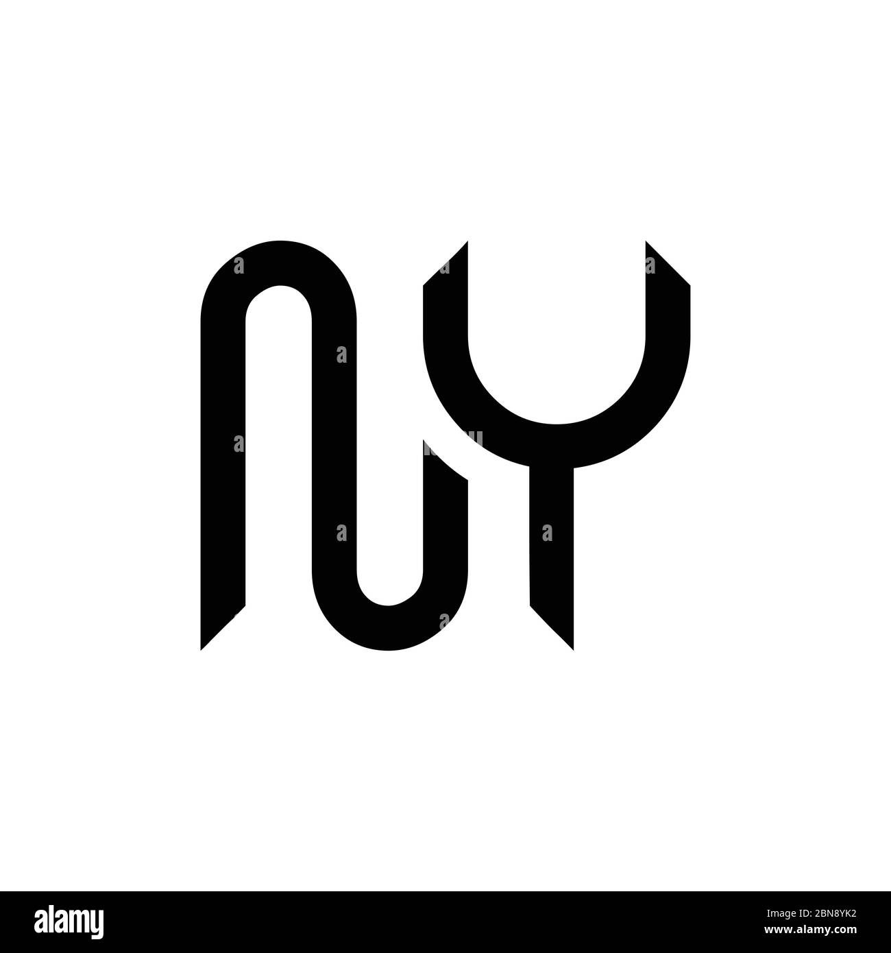 Initial Letter NY Logo Design Vector Template. Creative Abstract NY Letter Logo Design Stock Vector