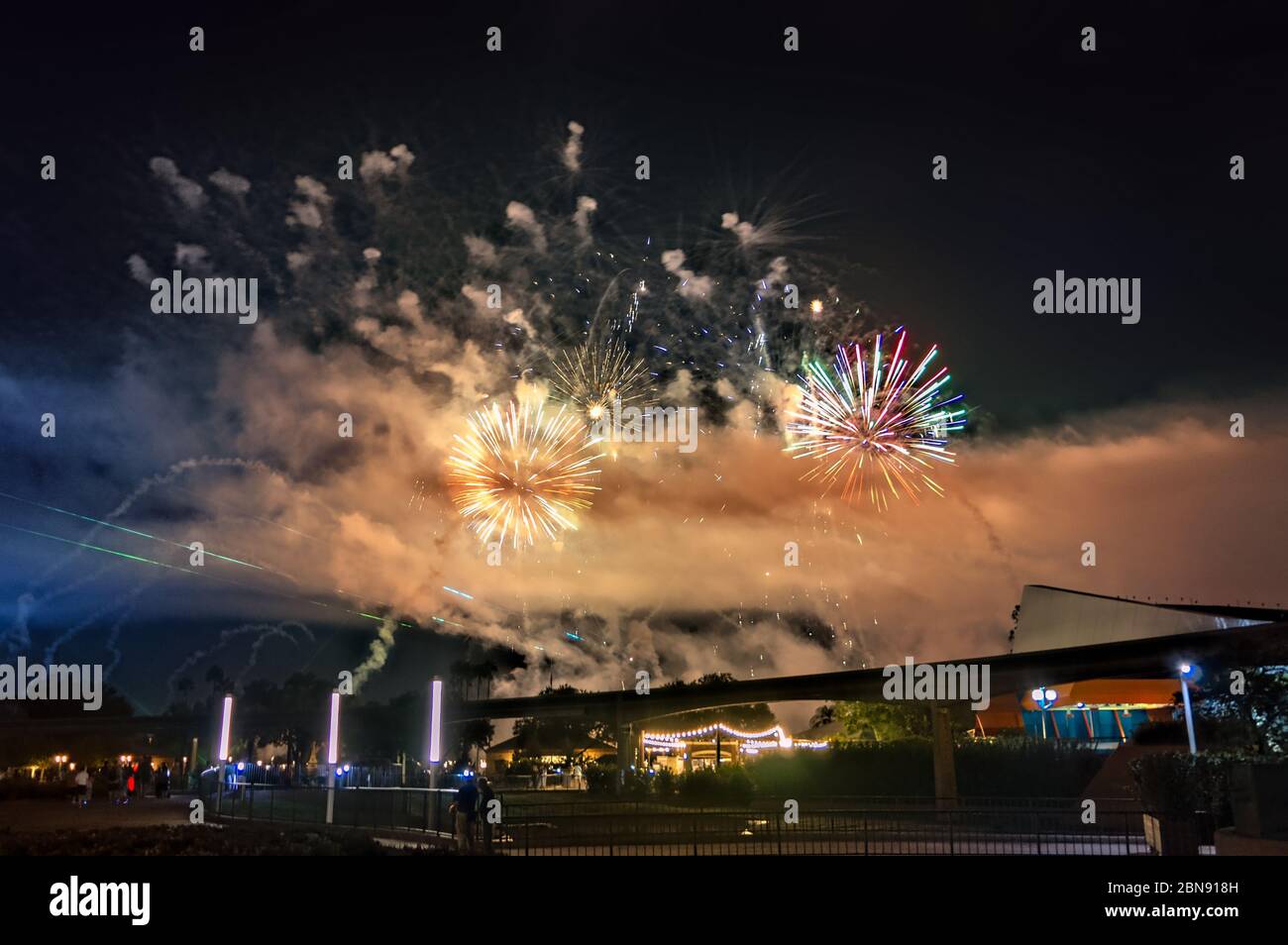 Fireworks during the Epcot Forever show at Epcot Disneyworld theme park Stock Photo Alamy
