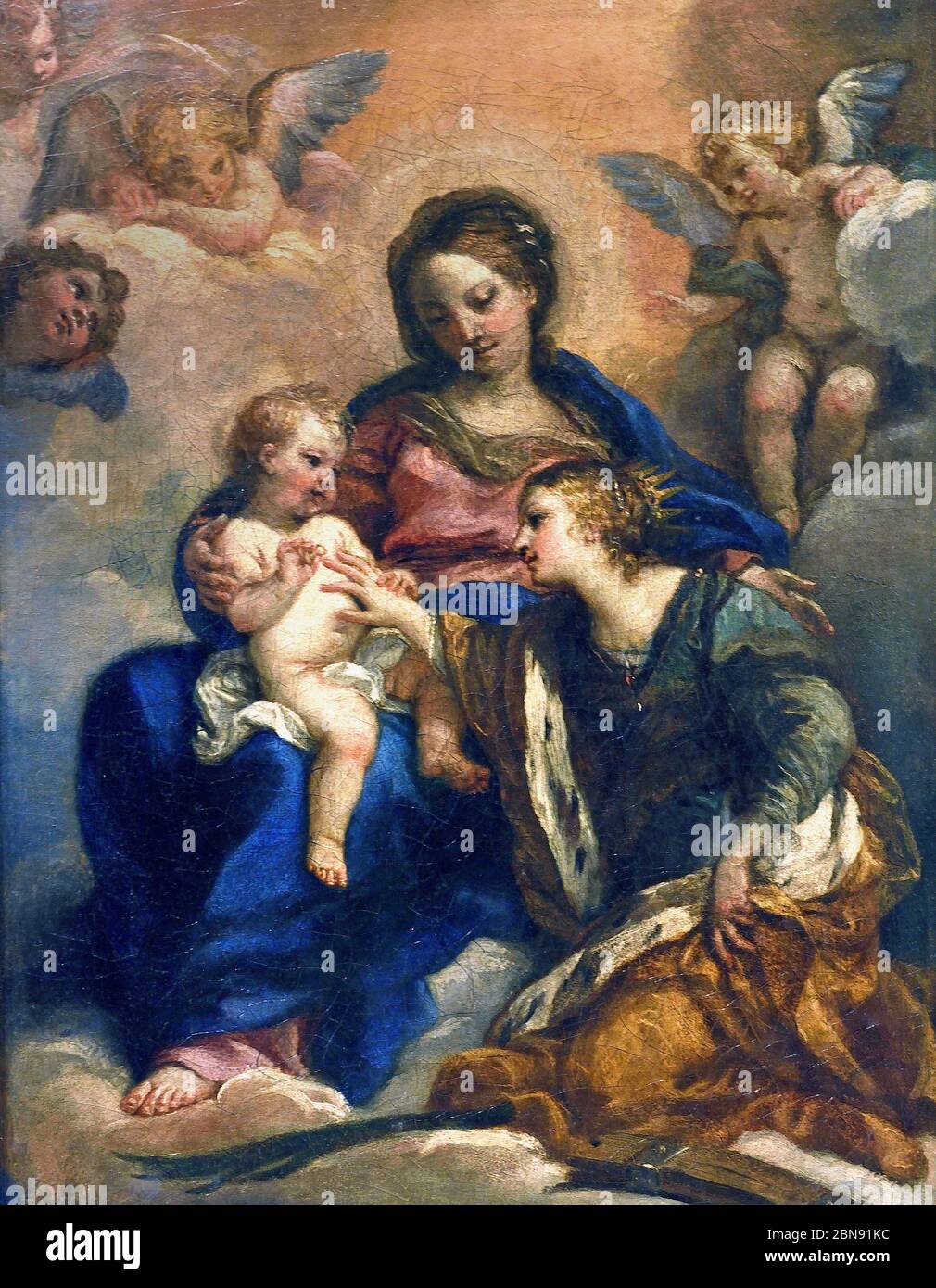 Le Mariage mystique de Sainte Catherine ,The Mystic Marriage of St. Catherine Giuseppe Passeri 1654 -1714 Stock Photo