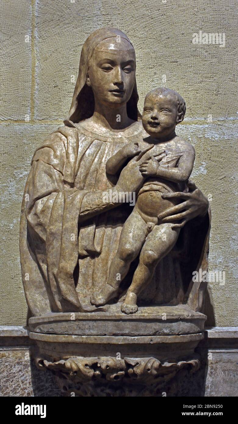 Virgin and Child (Venice) 15th Century,  Italian, Italy. Stock Photo