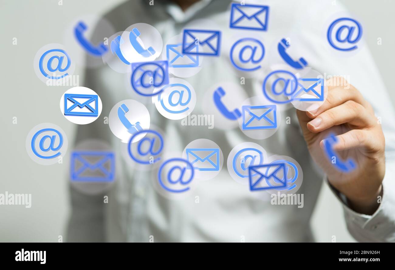 A Hand with an email icon 3d Stock Photo - Alamy