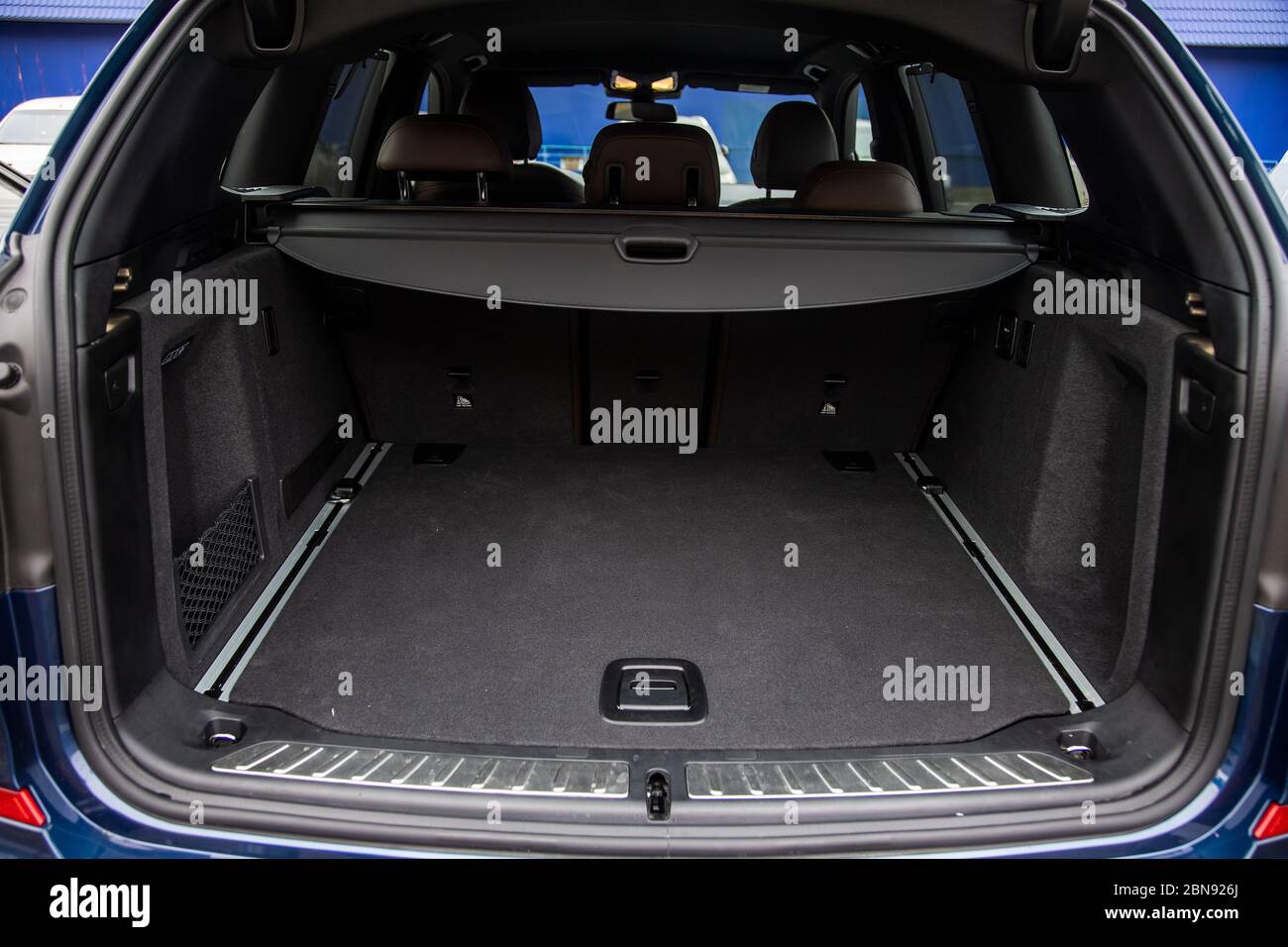 Family car empty car boot with luggage space available. Empty car boot