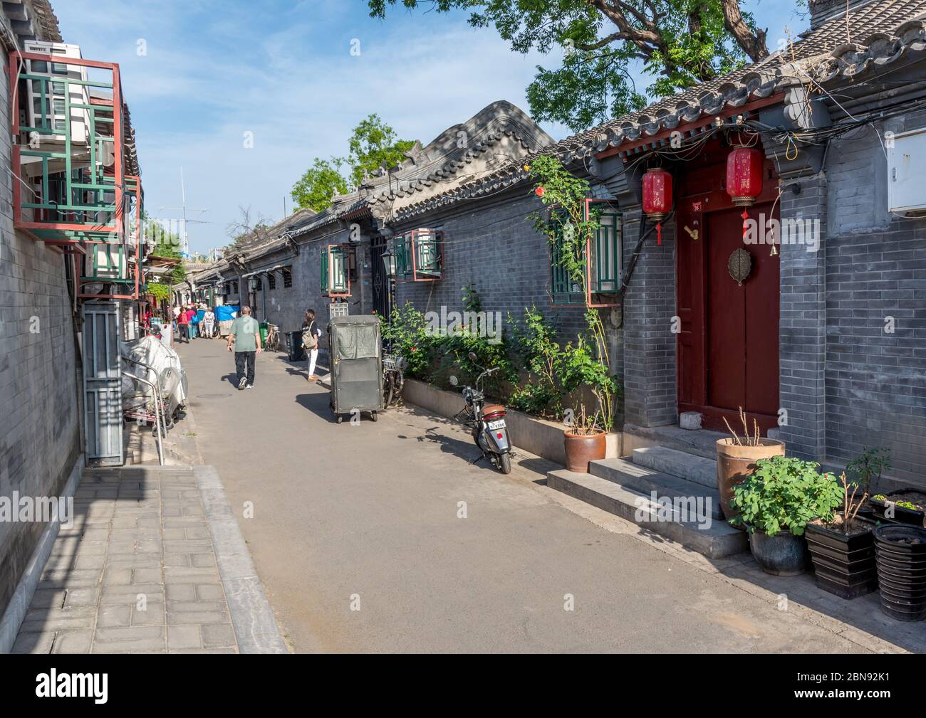 Traditional Hutongs - old residential neighbourhoods, Beijing Stock Photo