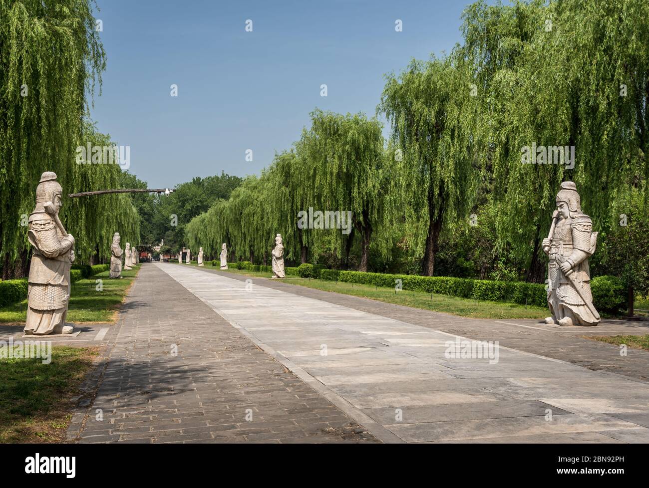 Statues of Generals, Sacred Way, Ming Tombs, Near Beijing Stock Photo