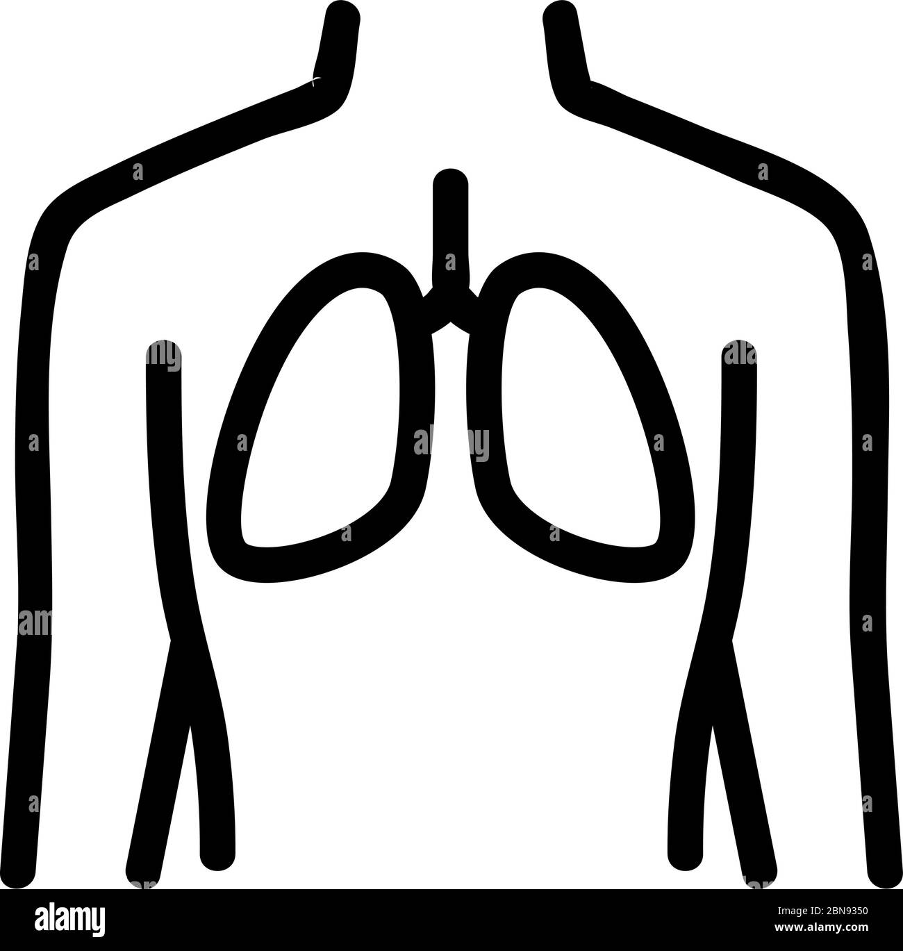 human lungs icon vector outline illustration Stock Vector Image & Art ...