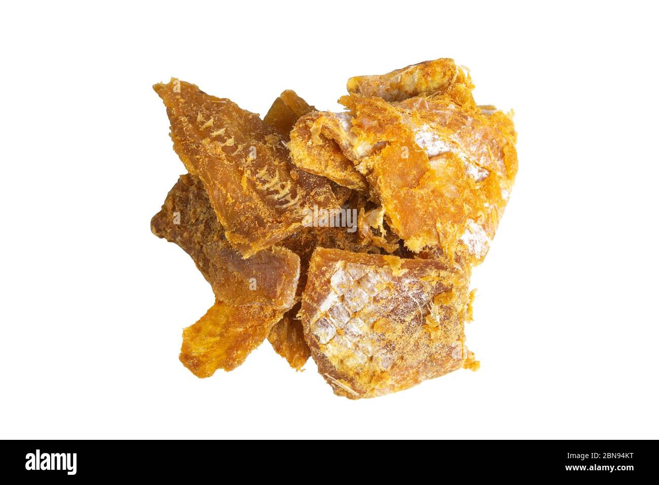 Dried cod with pepper isolated on white background. Snack Fish to beer ...