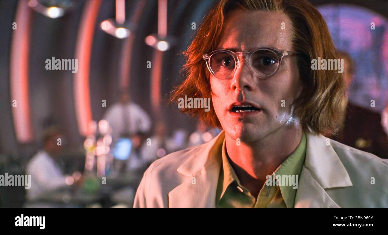 USA. Jim Carrey in the ©Warner Bros film : Batman Forever (1995) . Plot:  Batman must battle former district attorney Harvey Dent, who is now  Two-Face and Edward Nygma, The Riddler with