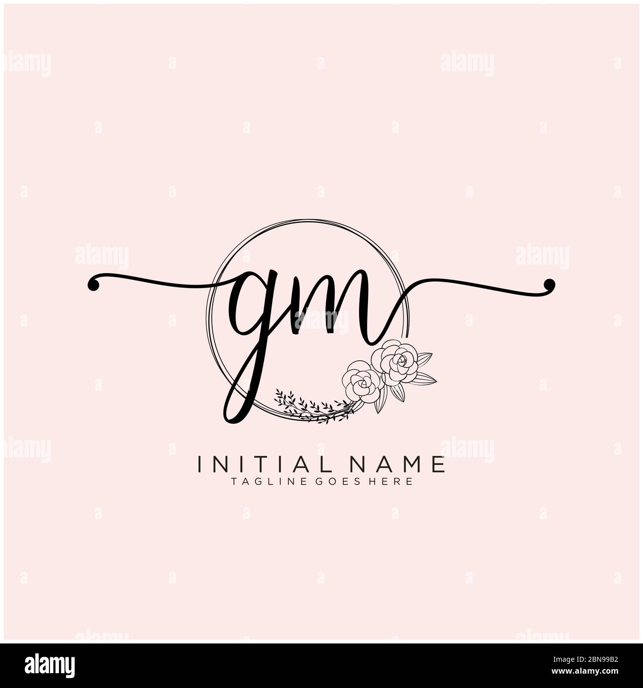 Initial Gm Beauty Monogram Elegant Logo Stock Vector (Royalty Free)  1463978195