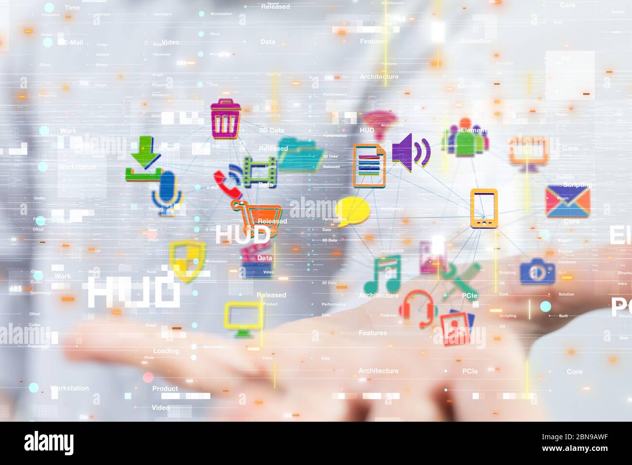 A Abstract Futuristic infographic with Visual data complexity Stock Photo