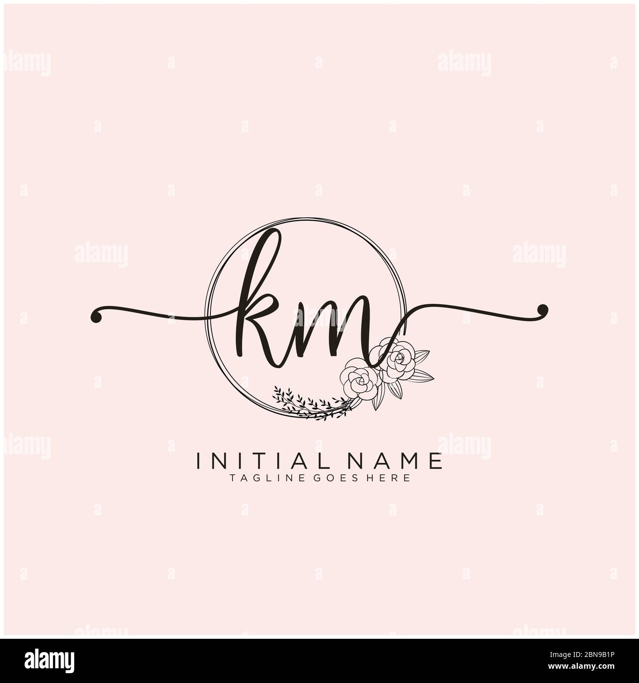 Initial Km Beauty Monogram And Elegant Logo Design Stock Vector Image Art Alamy