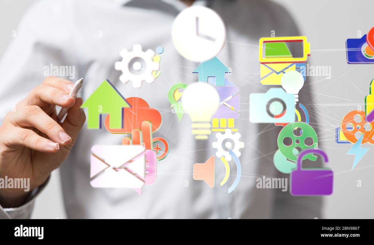 A computering cloud computing and files Stock Photo