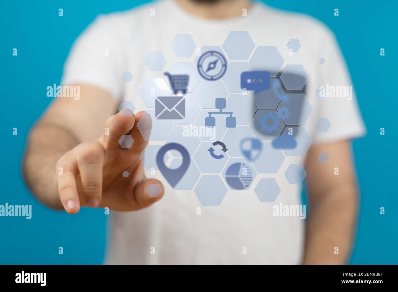 A 2d rendering Cloud computing, Cloud Computing Concept Stock Photo