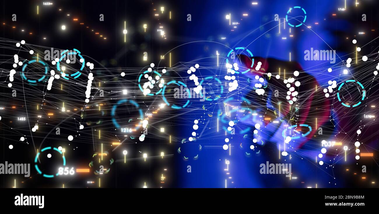 A Abstract technology geometric and data Stock Photo - Alamy