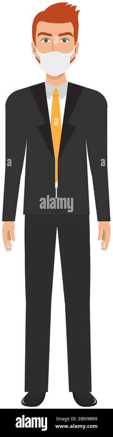businessman using face mask isolated icon Stock Vector Image & Art - Alamy